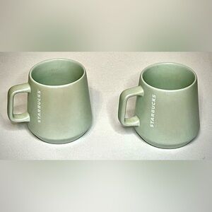 Starbucks 2021 Pearlescence Mint Ceramic 12 oz Mug Pair